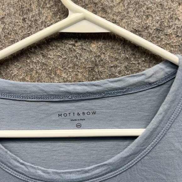 Mott & Bow Shirt Mens XXL Blue Short Sleeve Lightweight Cotton Crewneck Tee - Picture 4 of 10